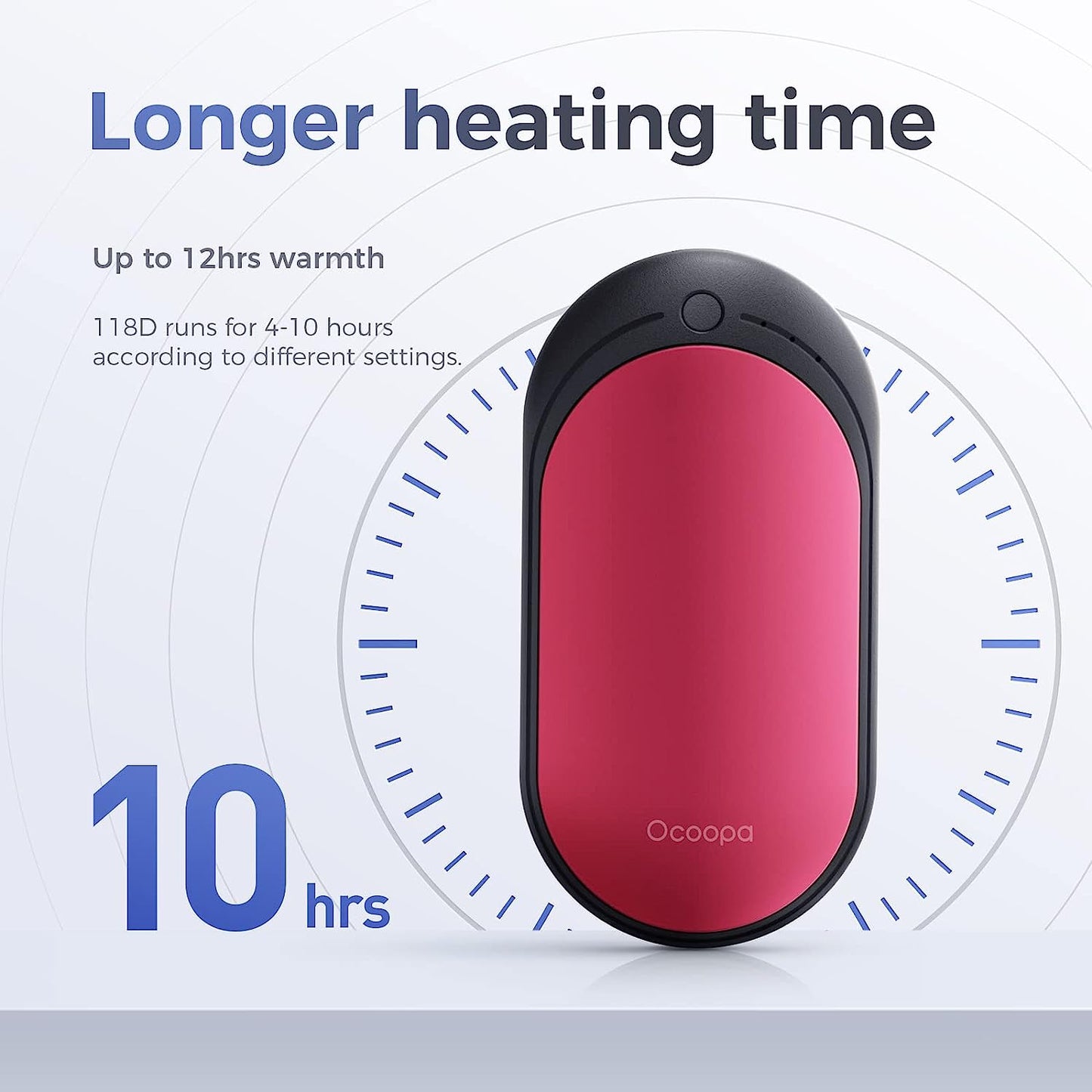 Rechargeable Hand Warmers - 5200mAh, Single/Double Side Heating, Energy-Efficient, Electric Reusable Portable USB Heater - Ideal Tech Gift for Outdoor Activities, Hunting, Golf, Camping, Heat Therapy, 1 Pack