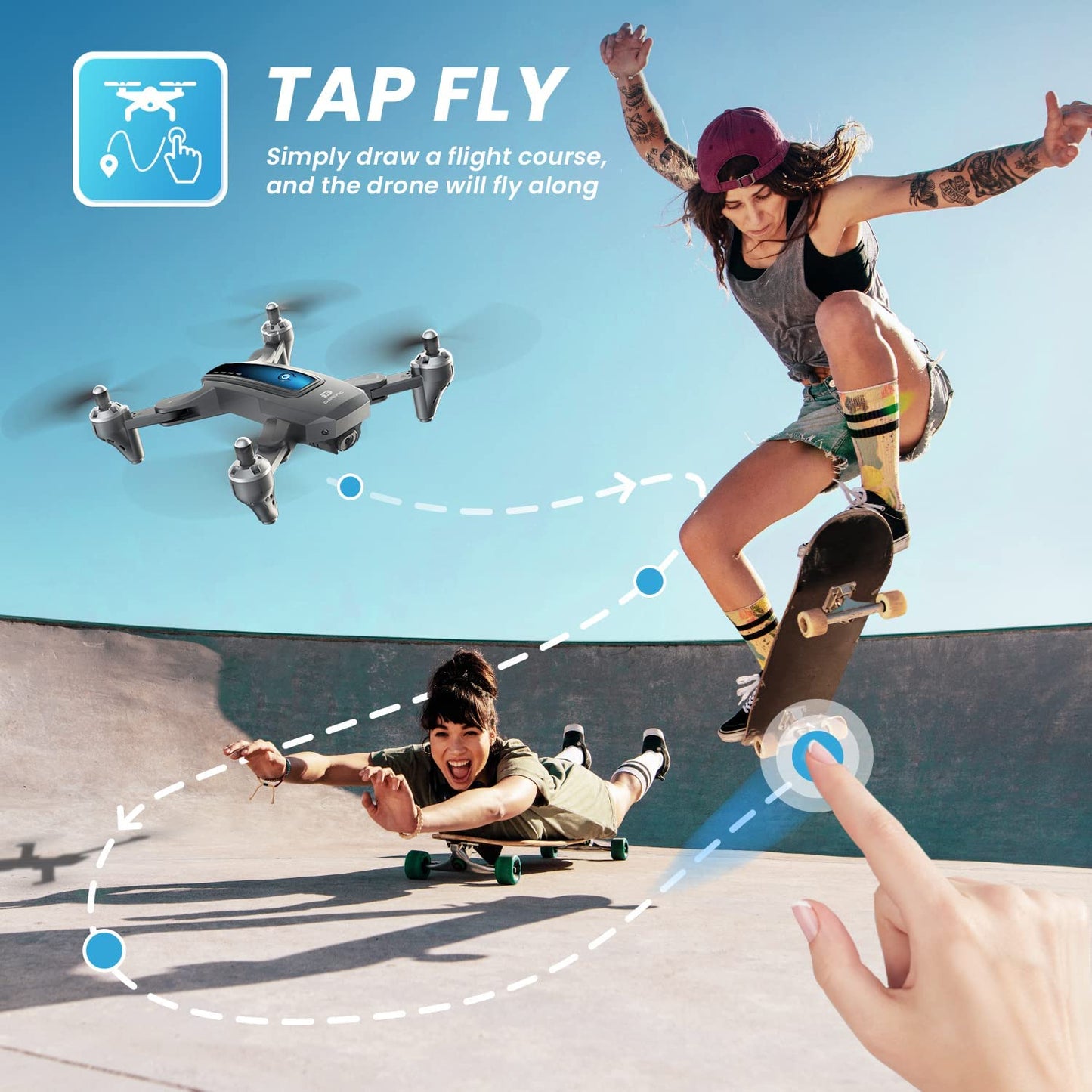 Drone with 2K HD Camera - Designed for Adults and Kids, Equipped with FPV Live Video, Gravity Control, Altitude Hold, One Key Start, Headless Mode, 3 Speeds, and Waypoints Functions; Comes with Carrying Case
