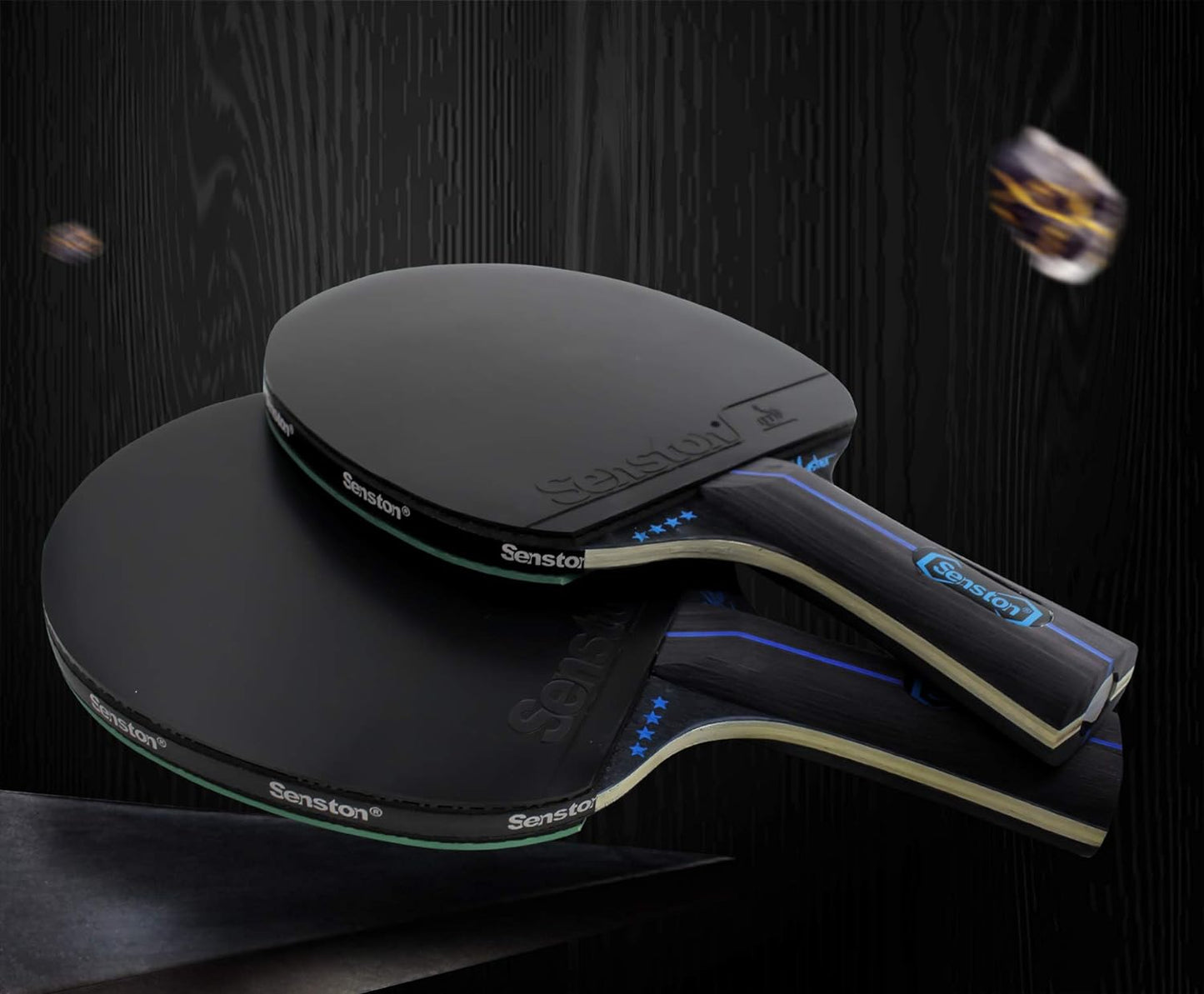 Table Tennis Paddle Set - 2 Professional Ping Pong Paddles with Carry Case - Ideal for Indoor and Outdoor Play