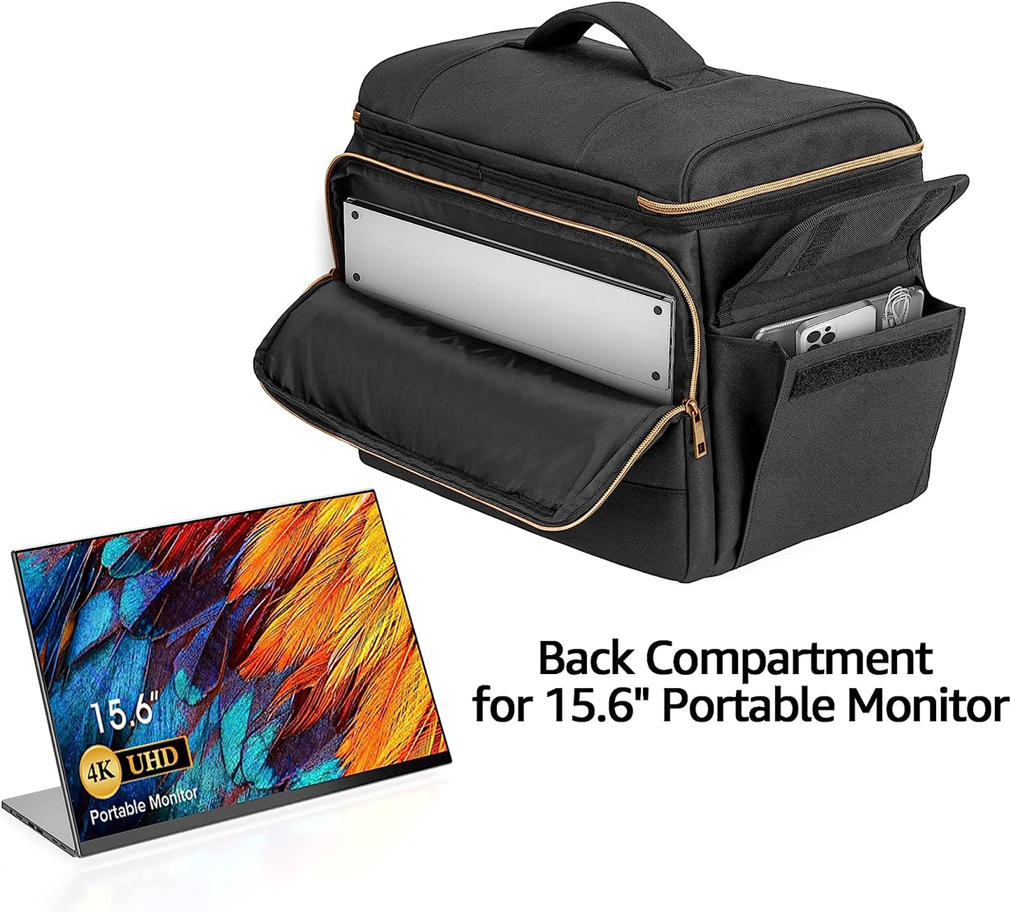 Protective Travel Carry Case Storage: Gaming Console Bag Compatible with PS5, PS4, Xbox One. Features Patented Design. Includes Compartments for Controllers, 15.6" Laptop, Monitor, Headsets, Gaming Discs, Charger, and More Gaming Accessories.