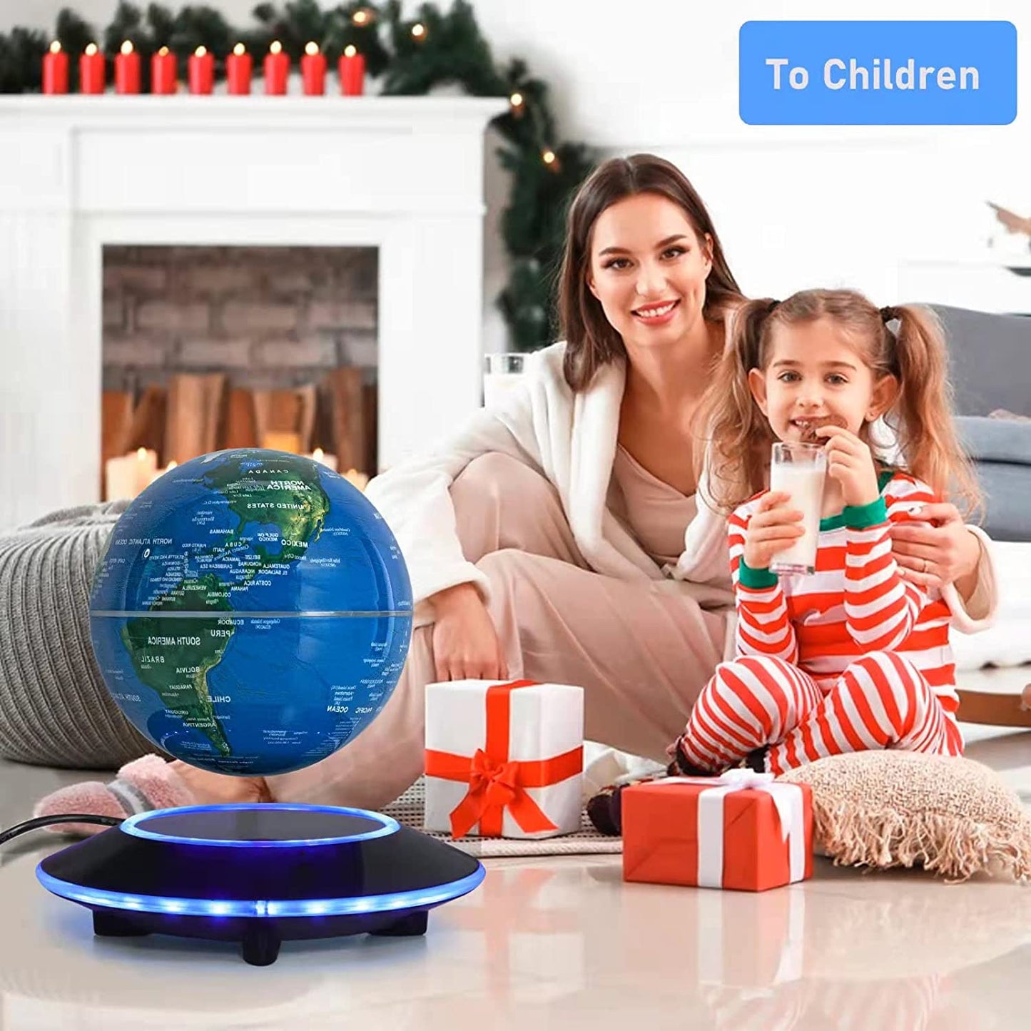 Magnetic Levitation Globe with LED Light: Educational and Decorative Gift for Children, Home, and Office