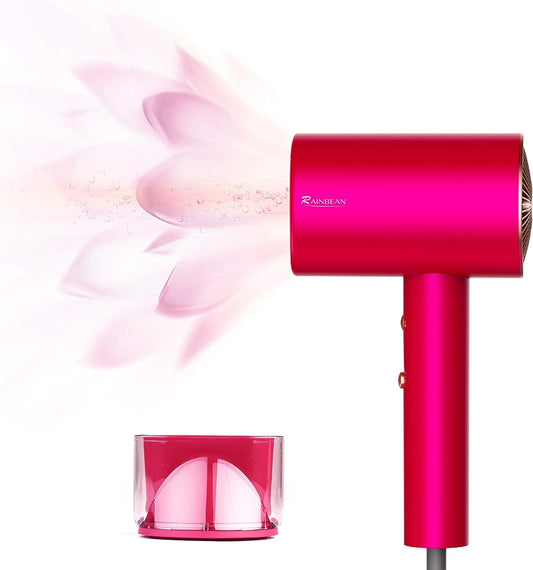 Patented 1800W Ionic Hair Dryer - Professional Blow Dryer with Negative Ion Technology, 3 Heat/2 Speed Settings, Cold Shot, 1 Nozzle; Ideal for Home, Salon, Travel, Safe for All Ages.