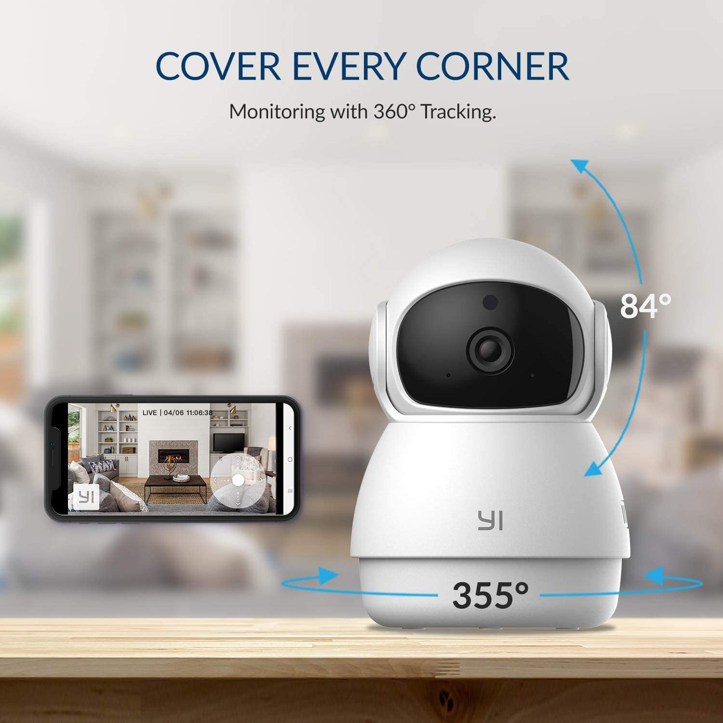 Smart Indoor Pet Dog Cat Cam: 2Pc Pan-Tilt Dome Security Camera with 360 Degree View - 2.4G Wireless - Night Vision - 2-Way Audio - Motion Detection - Phone App - Compatible with Alexa and Google Assistant