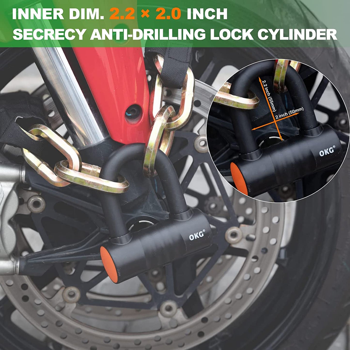 Small U Lock - High-Strength 18mm (11/16") Thick Hardened Alloy Steel U Shackle, Enhanced Anti-Theft, Anti-Saw, Anti-Cut Features for Motorcycle and Bicycle Security (Excludes Security Cable and Chain)