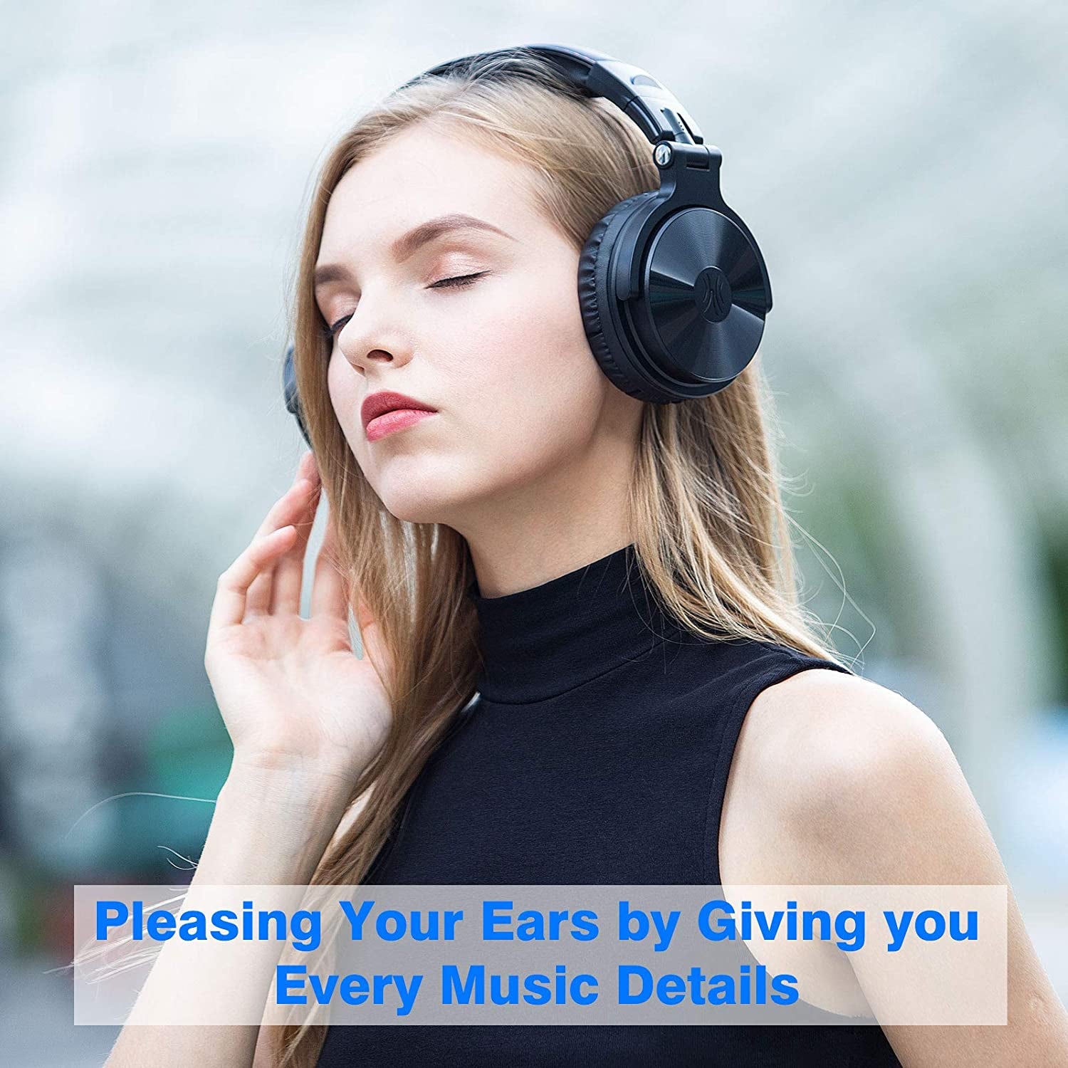 Studio Wireless (Y80B)  Bluetooth Over Ear Headphones - Foldable Headset with 110 Hrs Wireless/Wired Stereo Bluetooth, Deep Bass, and 50mm Neodymium Drivers for PC/Phone.