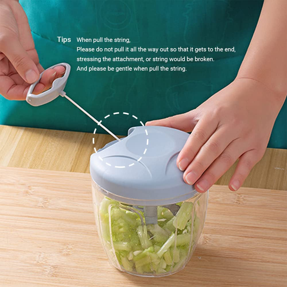 Manual Food Chopper: Efficient Hand-Pull Veggies Processor for Onions, Peppers, Carrots, Nuts - Essential Kitchen Gadget