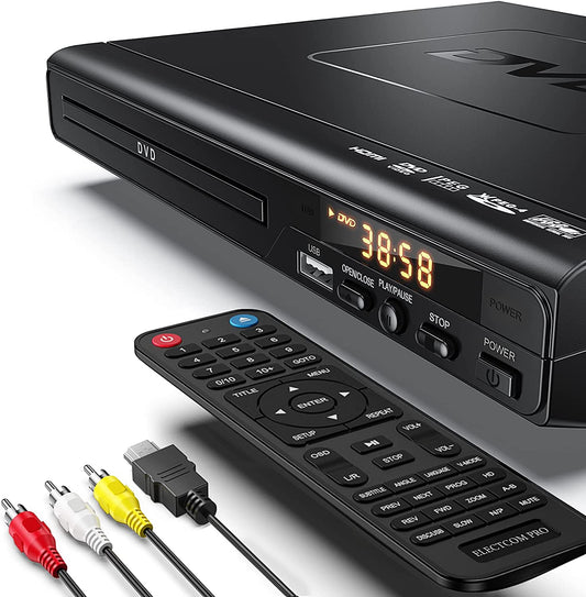 Multi-Region DVD Players with HDMI, Enhanced Compatibility, User-Friendly Interface, Ideal for Elderly, Inclusive of HDMI and RCA Cables