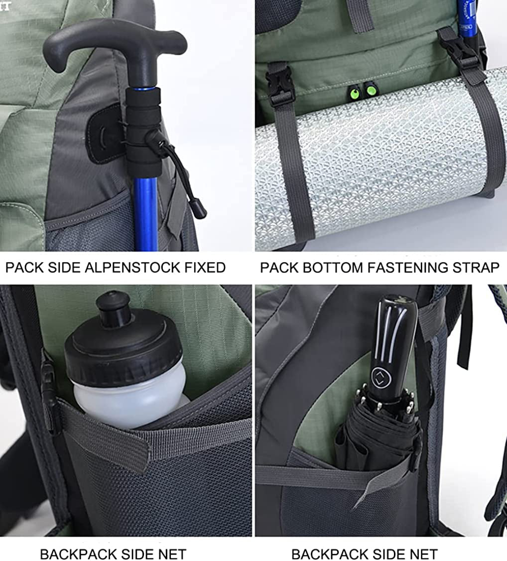 50L Water Resistant Hiking Backpack for Climbing, Camping, and Touring