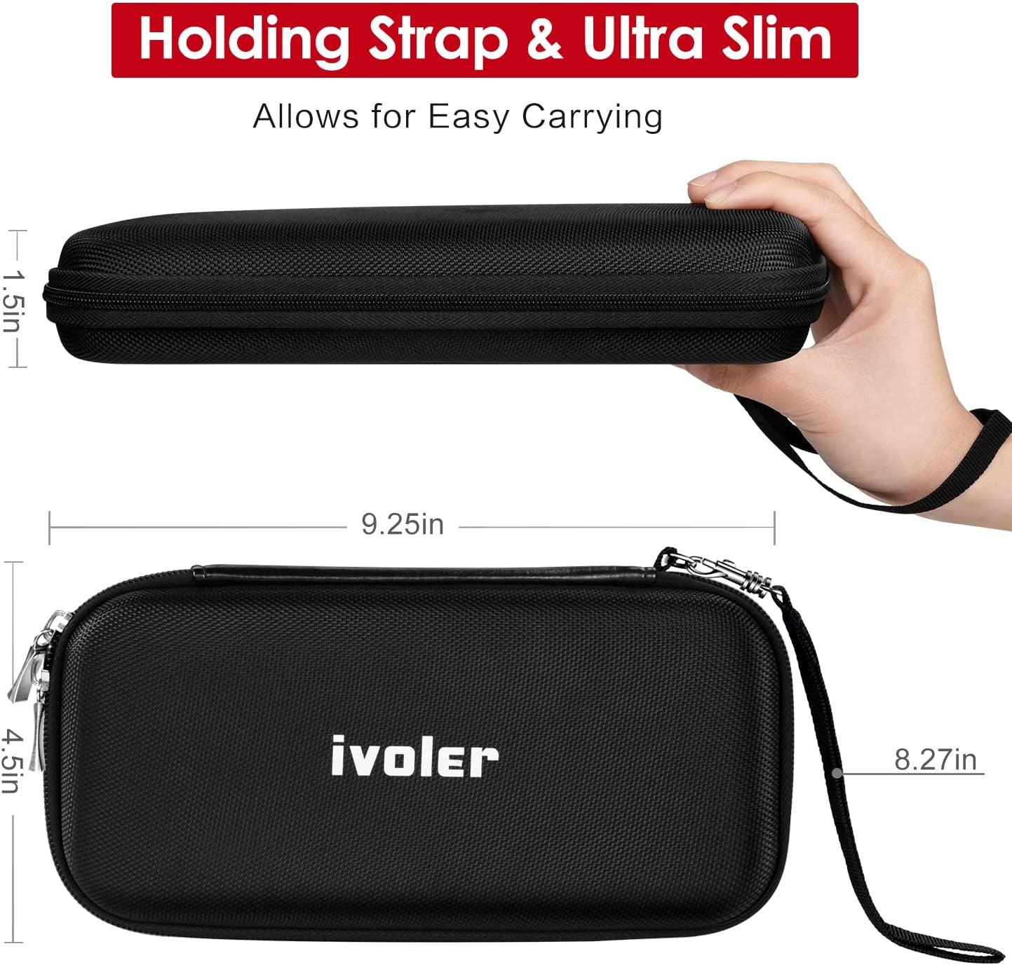 Protective Carrying Case for Nintendo Switch and NEW Switch OLED Model (2021) - Portable HardShell Pouch Travel Bag for Switch Accessories, Accommodates 10 Game Cartridges