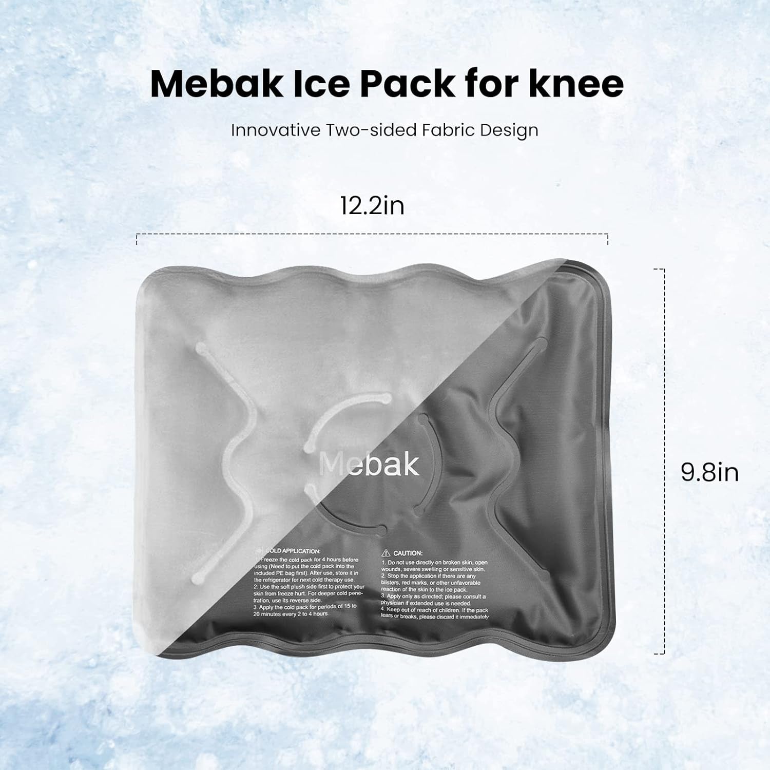 Knee Ice Pack Wrap for Injuries and Post-Surgery Recovery, with Gel Ice Pack for Knee, Cold Pack Cover for Swelling, Bruises, Meniscus Tear, and ACL Recovery - Grey