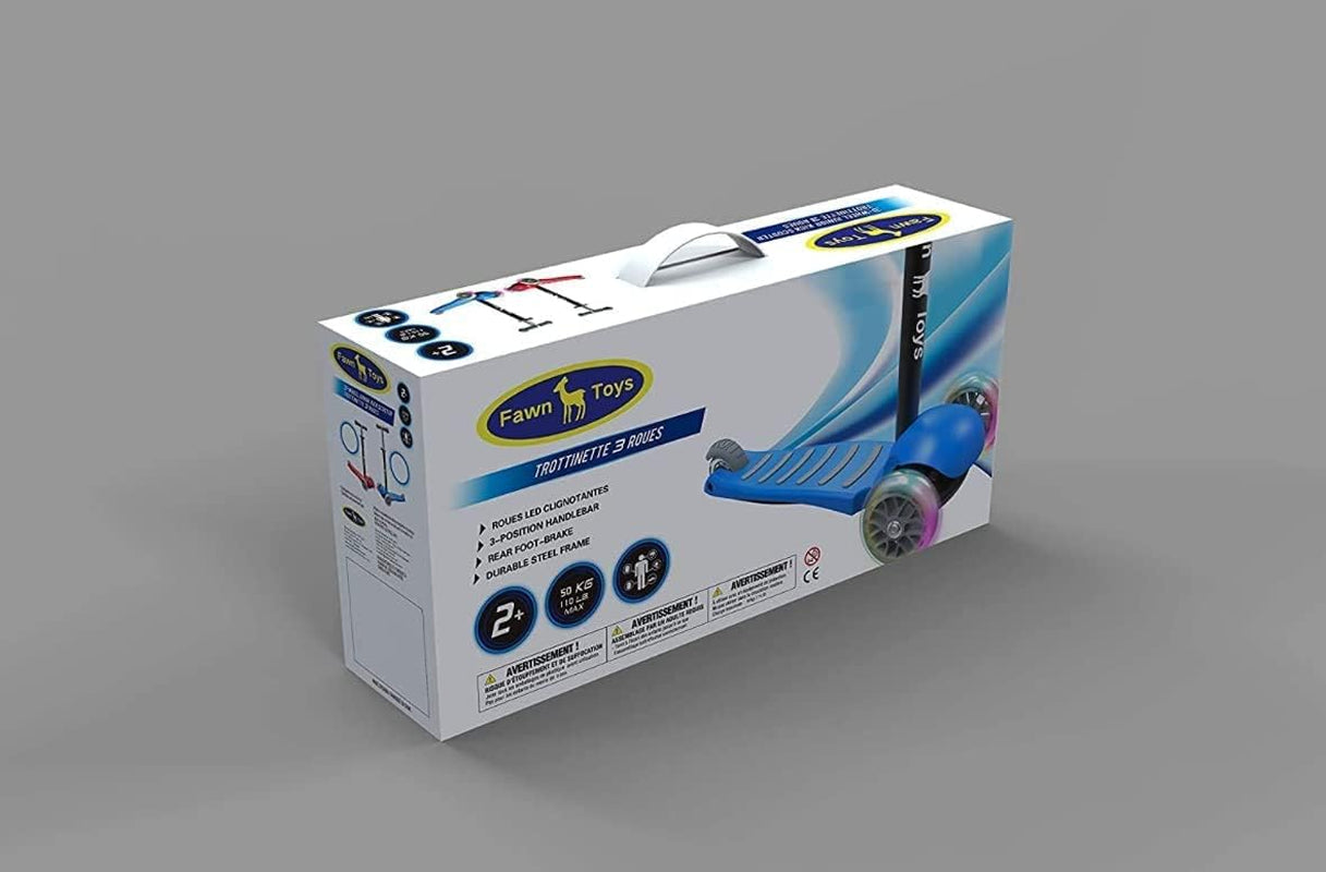 3-Wheel Junior Kick Scooter with Flashing Wheels, Lean to Turn, Suitable for Indoor and Outdoor Use, Ages 2-8 Years