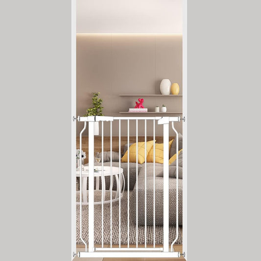 Extra Tall Safety Metal Baby Gate - 40.55 inch Height - Pressure Mount, Walk Through, Swing Auto Close Gate - Child and Pet Friendly - Ideal for House Doorways and Stairways