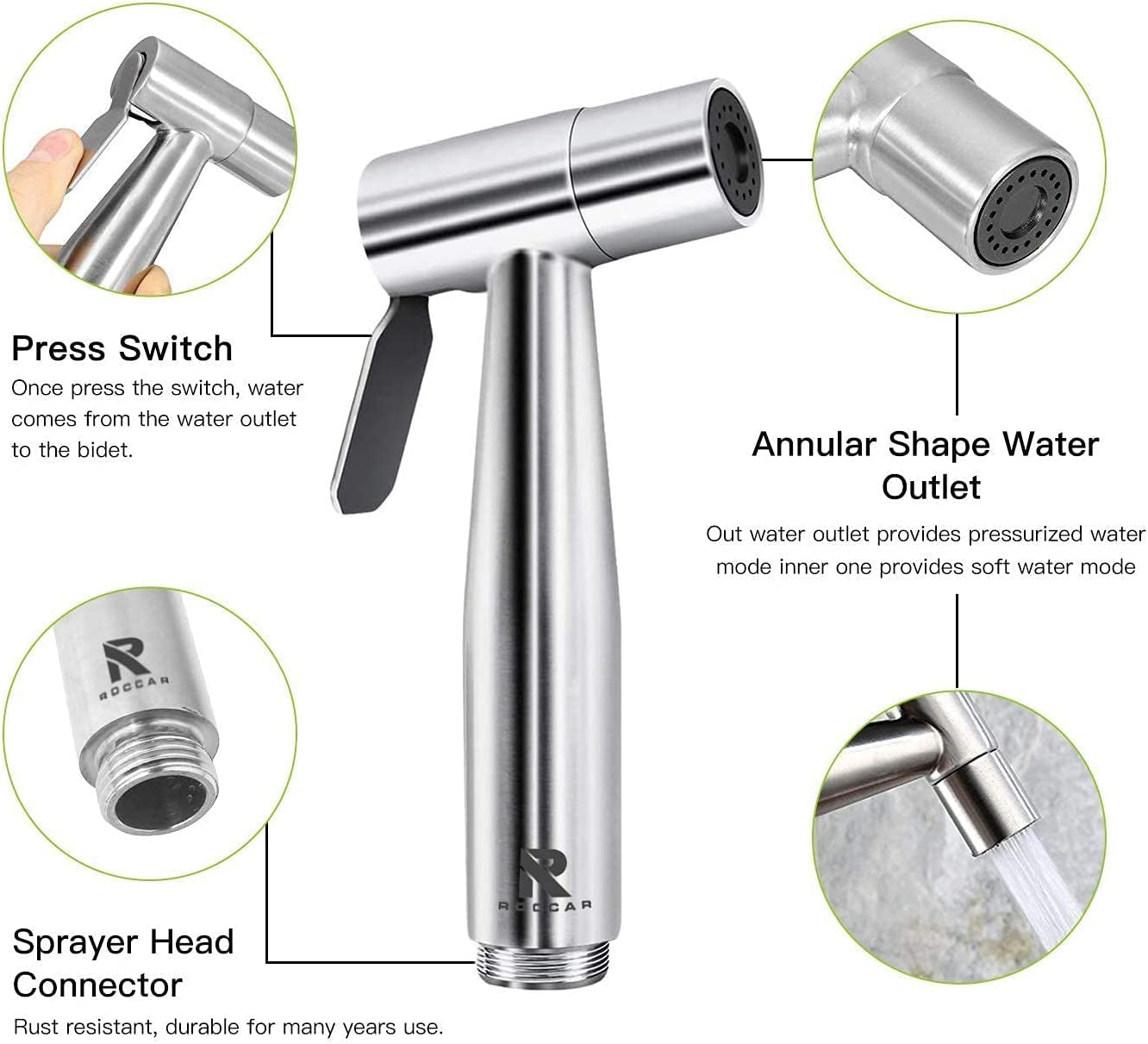 Handheld Bidet Sprayer for Toilet: Hose Attachment for Feminine Wash, Baby Cloth Diaper Washer, Stainless Steel Cleaner, and Shower Sprayer for Pets - Ideal for Bathroom or Toilet Use.