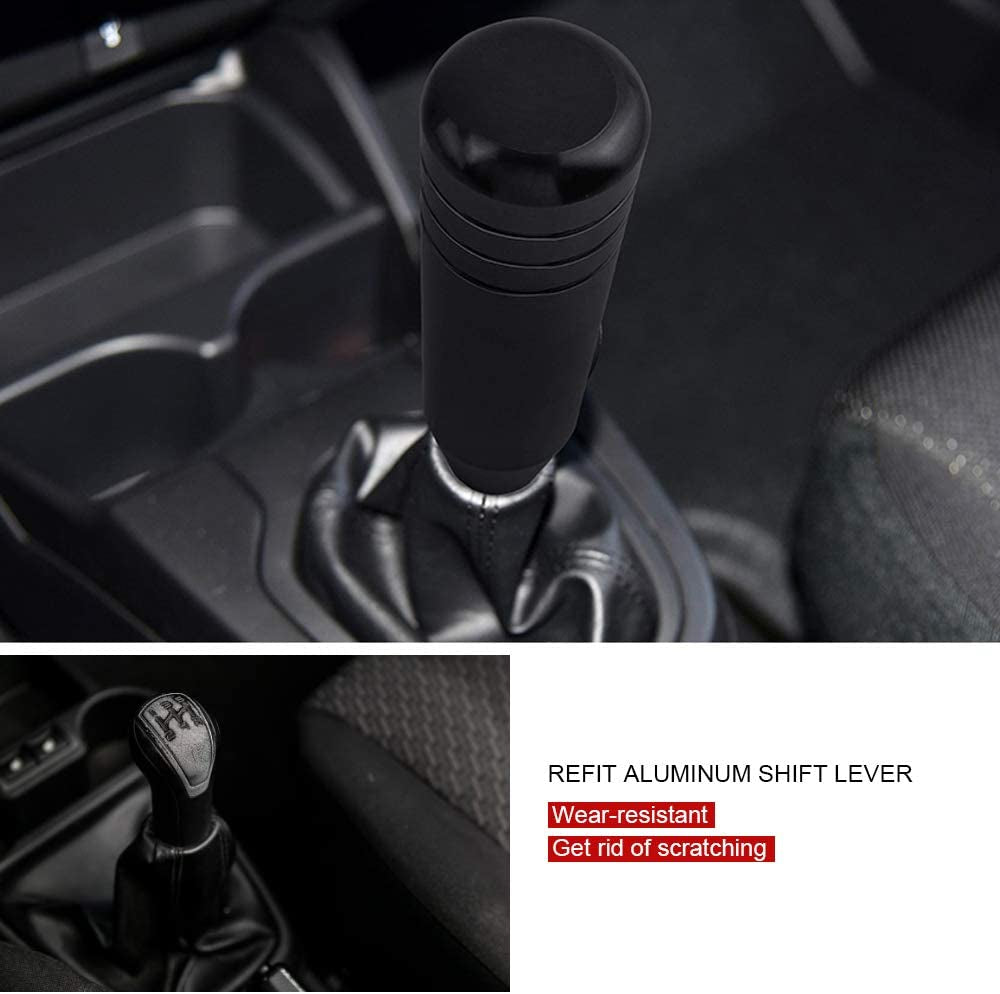 Universal 5-Inch Aluminum Weighted Manual Shift Knob with Threaded Adapters - Long Stick Gear Shifter Knob for Car Accessories (Black)