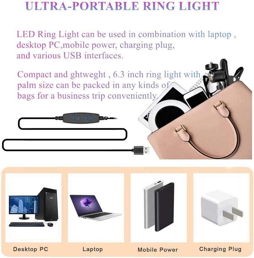 Video Conference Lighting Kit - LED Ring Light - Clip-On Design for Computers, Monitors, and Laptops - Ideal for Zoom Calls, Remote Working, Distance Learning, Webcams, Self Broadcasting, and Live Streaming 