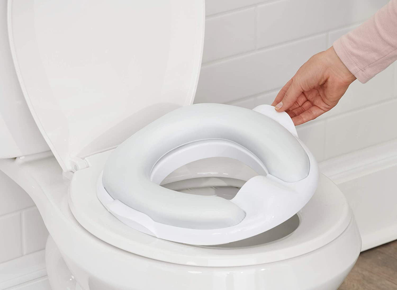 2-in-1 Potty Training Toilet - Grow with Me & On-the-Go - Includes Bonus Kit - Flushing Sound - Removable Seat - Portable Design - White.