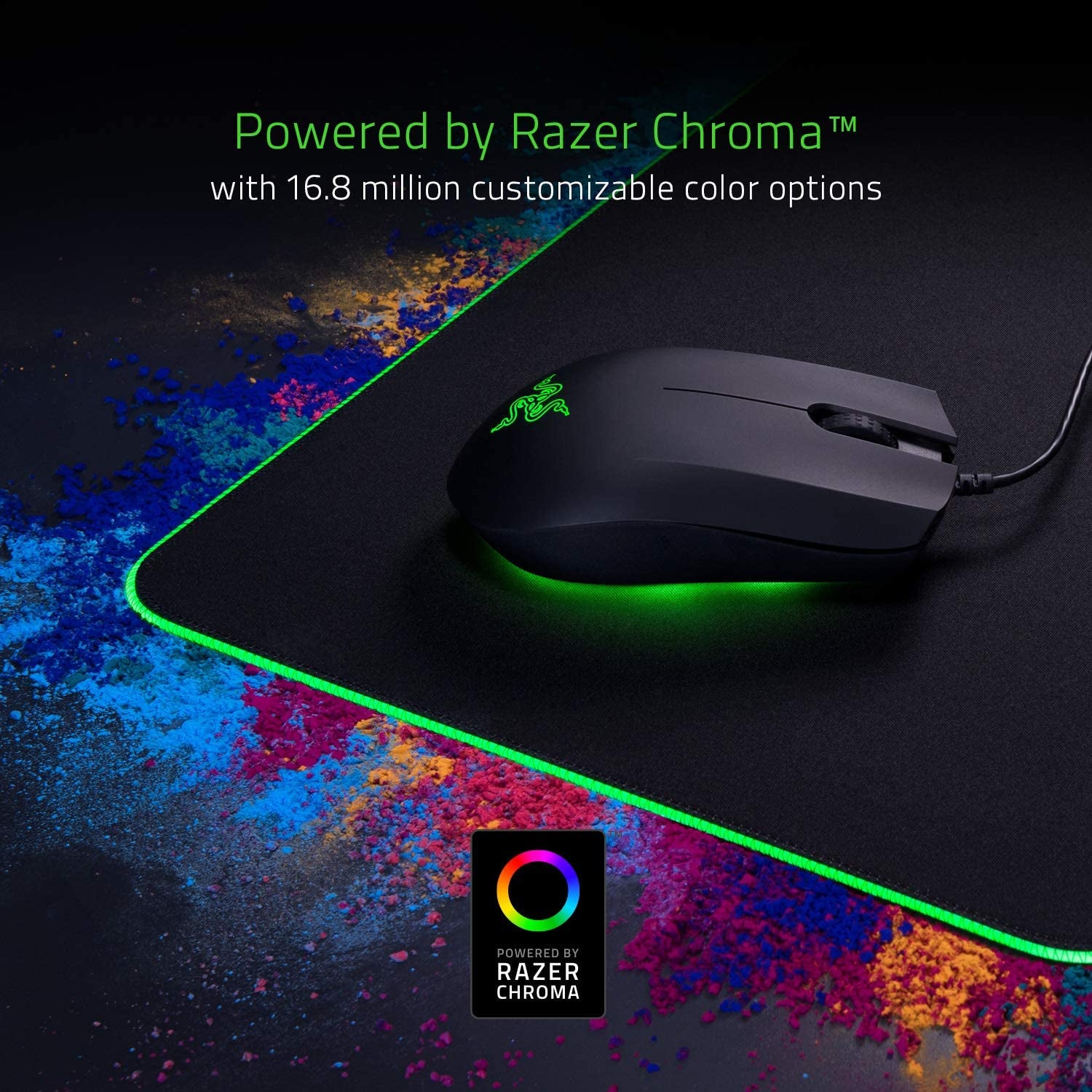 Wide Classic Black Gaming Mousepad: Extended Size with Customizable Chroma RGB Lighting - Soft Cloth Material for Balanced Control and Speed - Non-Slip Rubber Base