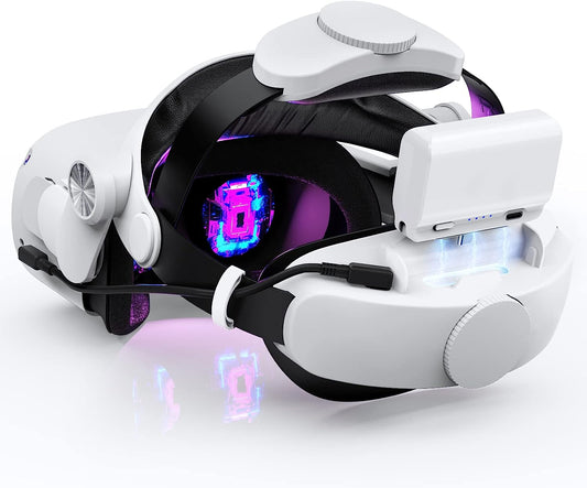 Enhanced VR Head Strap for Meta Quest 2 - Extend Playtime by 4 Hours with 7000mAh Replaceable Battery, Provides Enhanced Support and Comfort in VR Gaming (Patent Pending)