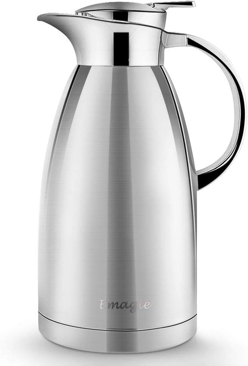 304 Stainless Steel Double Wall Vacuum Insulated 2.3L Vacuum Jug - Carafe for Coffee, Drinks, Plunger-Juice, Milk, Tea, and Water