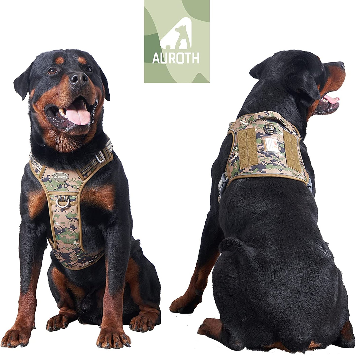 Adjustable Tactical Dog Harness - Designed for Small, Medium, and Large Dogs; Reflective, No Pull, and Suitable for K9 Working, Training, and Military Service; Offers Easy Control and Comfortable Fit.