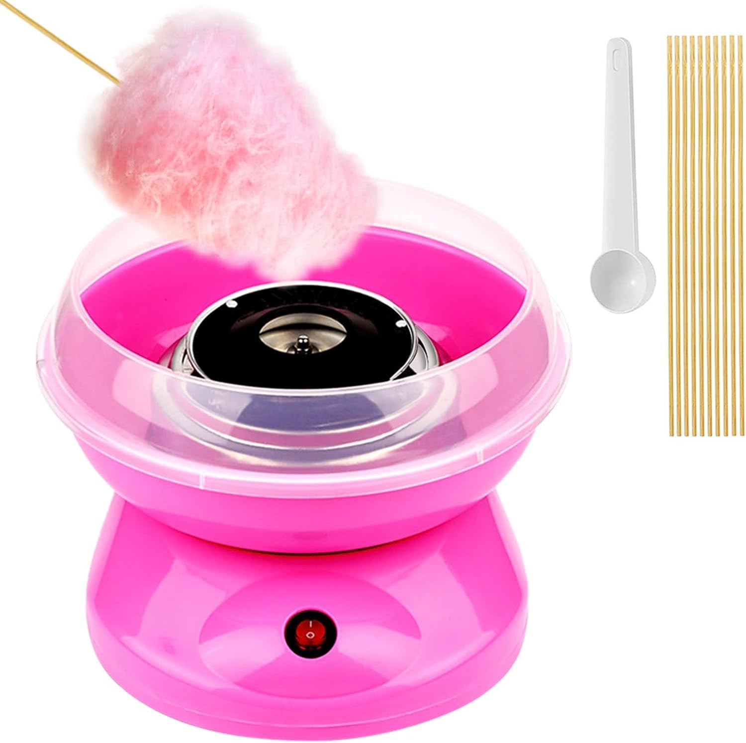 Portable Cotton Candy Machine: 450W Power, Includes Bowl, Sugar Scoop, and 10 Candy Sticks - Ideal for Home Use