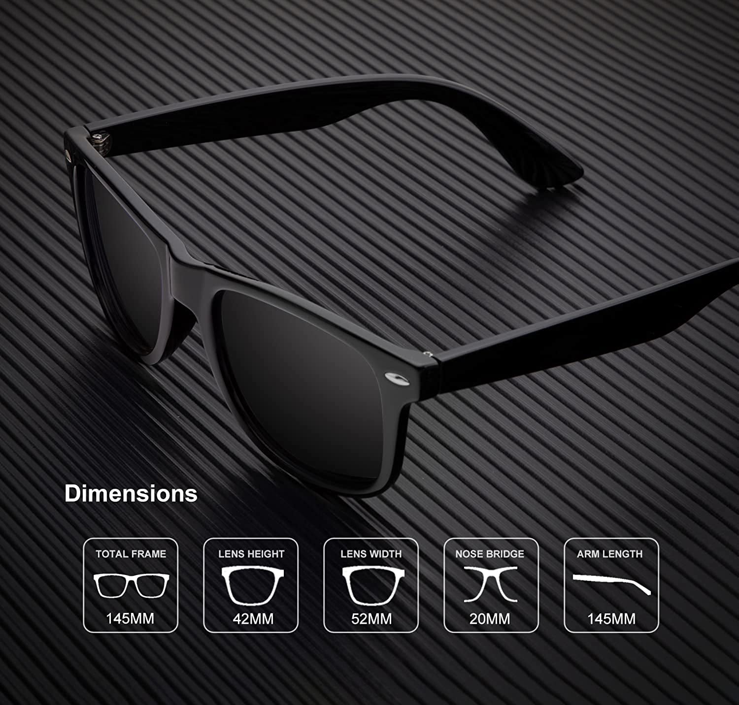 Polarized Sunglasses with Matte Finish for Men and Women - Features Color Mirror Lens, Offers 100% UV Blocking for Sun Protection.