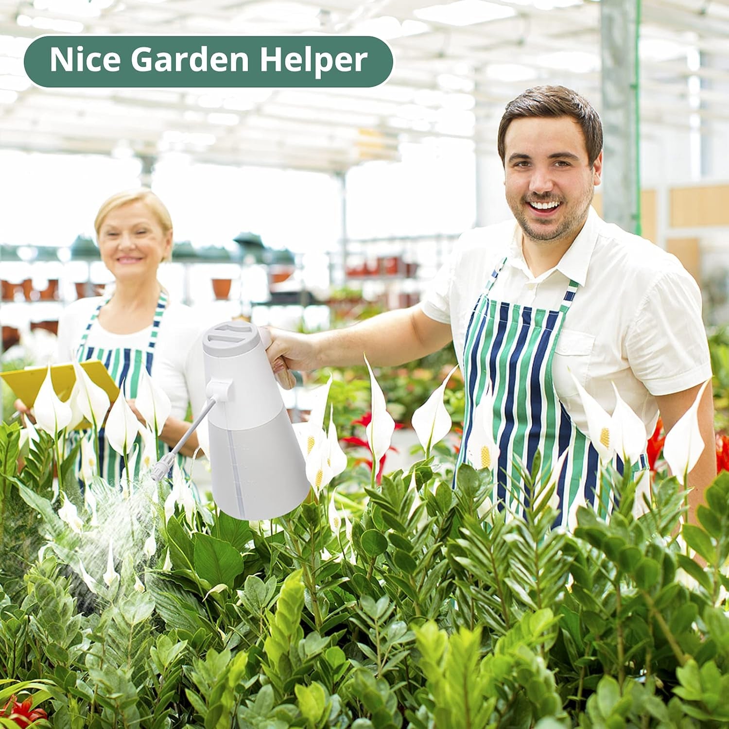 Battery Operated Hand-held Automatic Spray Watering Can with Adjustable Nozzle for Indoor and Outdoor Plant Care and Cleaning