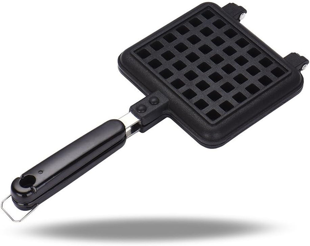 Waffle Maker: Non-Stick DIY Waffle Baking Mould Tray with Handle for Stovetop Cooking.