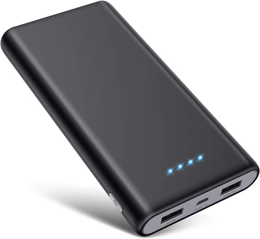 Commercial Grade Portable Power Bank - 26800mAh Capacity, Dual External Backup Batteries, 2 USB Ports - Compatible with iPhone 11/Pro/Max/X/Xs, Samsung, Android and More