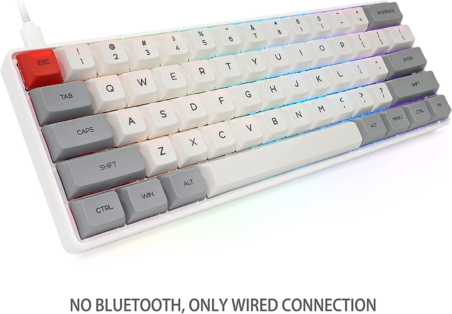 SK61 Hotswap Mechanical Gaming Keyboard - 61 Keys with Optical Switch, RGB Lighting, and Programmable Customization. Features Gateron Red Switches Grey
