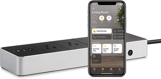 Apple HomeKit Smart Home Energy Strip: Triple Outlet with Power Meter, Built-In Schedules & Switches
