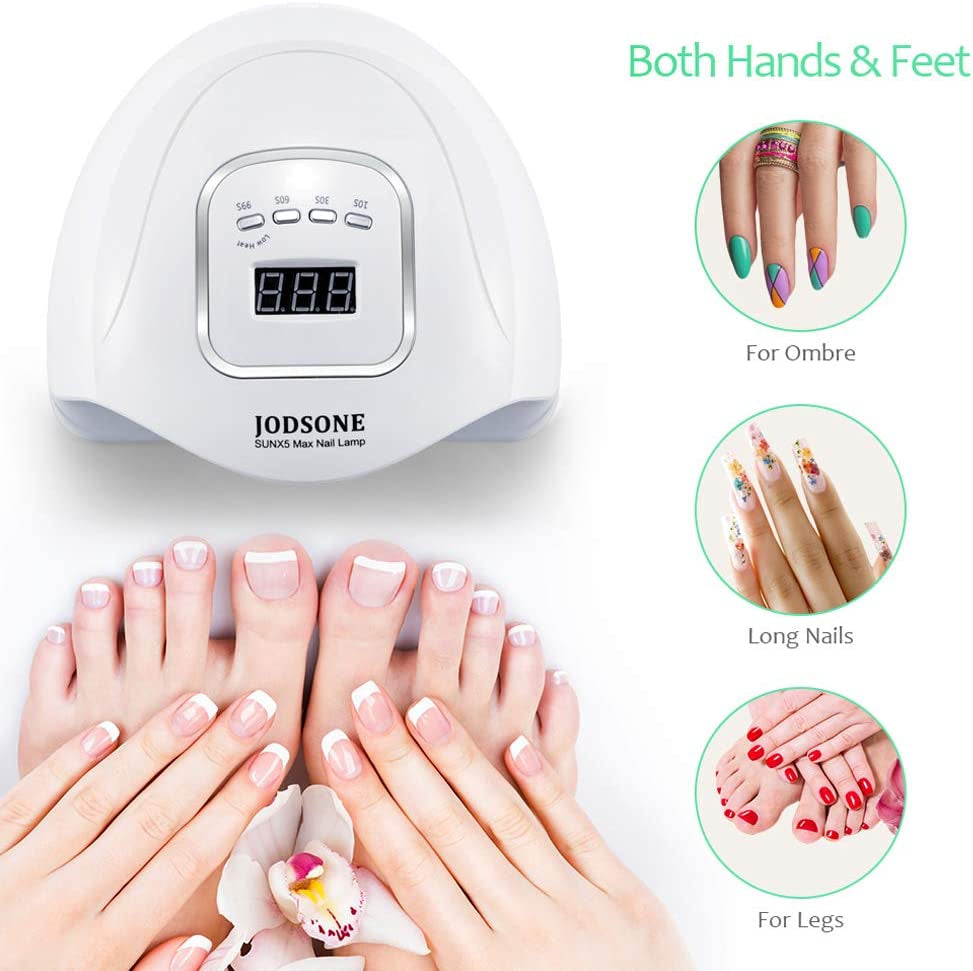 150W UV LED Nail Lamp: Professional Nail Dryer for Gel Polish with 45 Light Beads, Automatic Sensor & 4 Timers