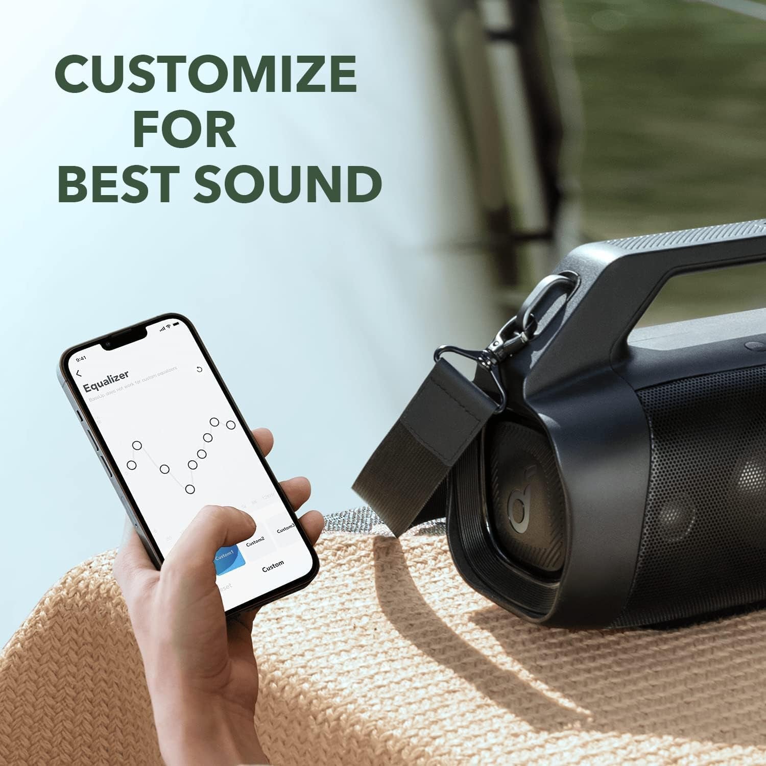 Soundcore Motion Boom Plus IP67 Portable Speaker - 80W Stereo Sound, Custom EQ & BassUp, USB-C, Bluetooth, Built-in Power Bank - Waterproof Speaker for Camping, Pool, Beach, and Backyard