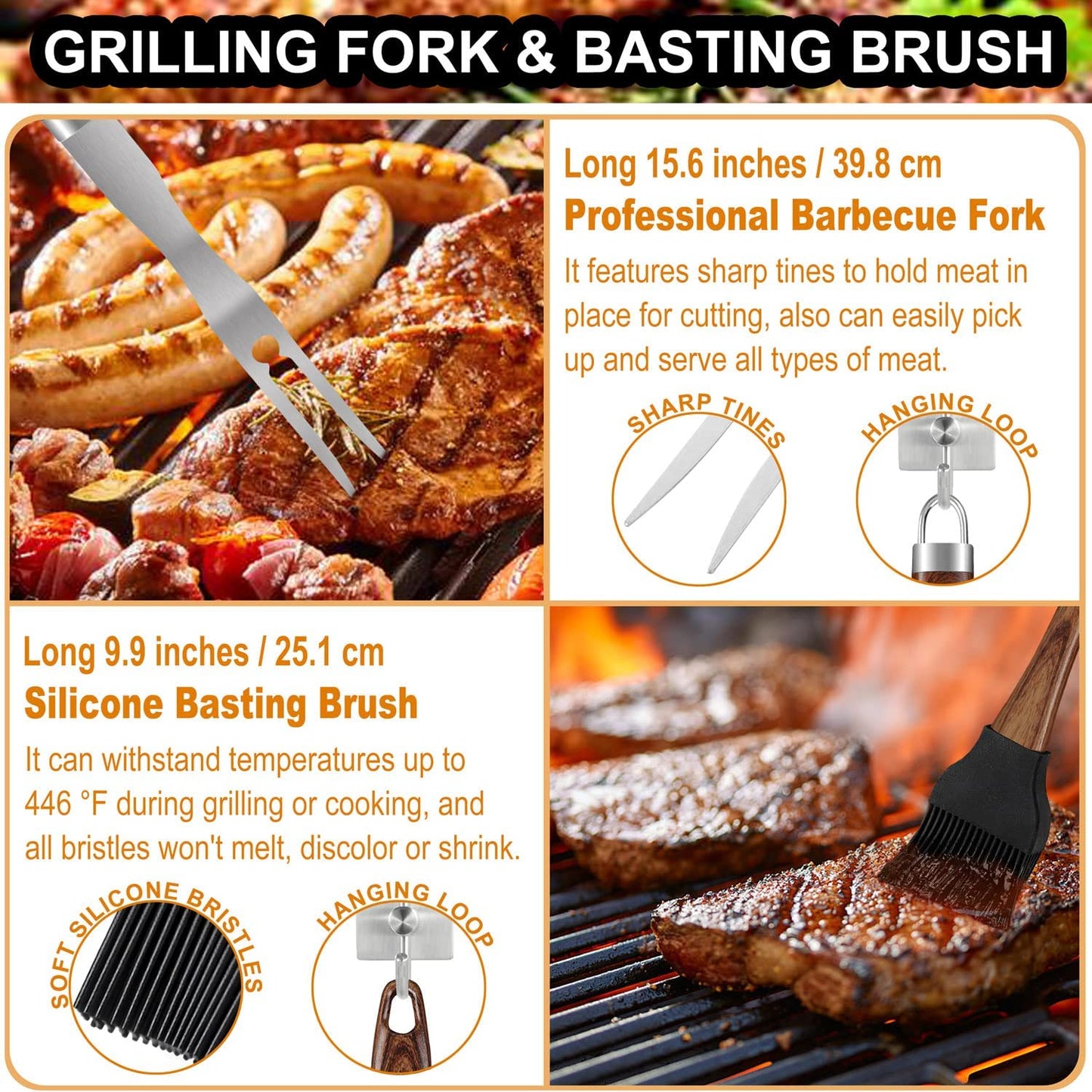 26-Piece Stainless Steel BBQ Tools Set with Bag - Ideal Grilling Gifts for Father's Day, Birthdays, and More - Complete Grilling Utensils Kit for Barbecue, Camping, and Outdoor Cooking.