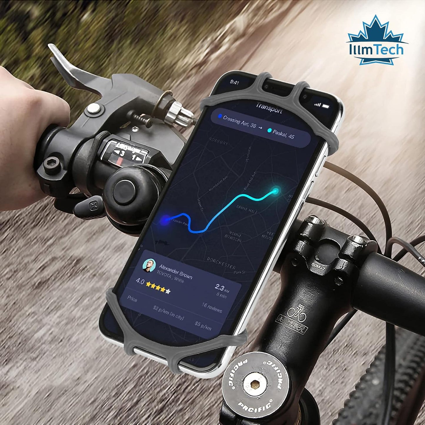 Adjustable Handlebar Bike and Motorcycle Phone Mount - Compatible with Smartphones from 4.7 to 6.3 Inches, Including iPhone, Samsung Galaxy, LG, Motorola, and More.