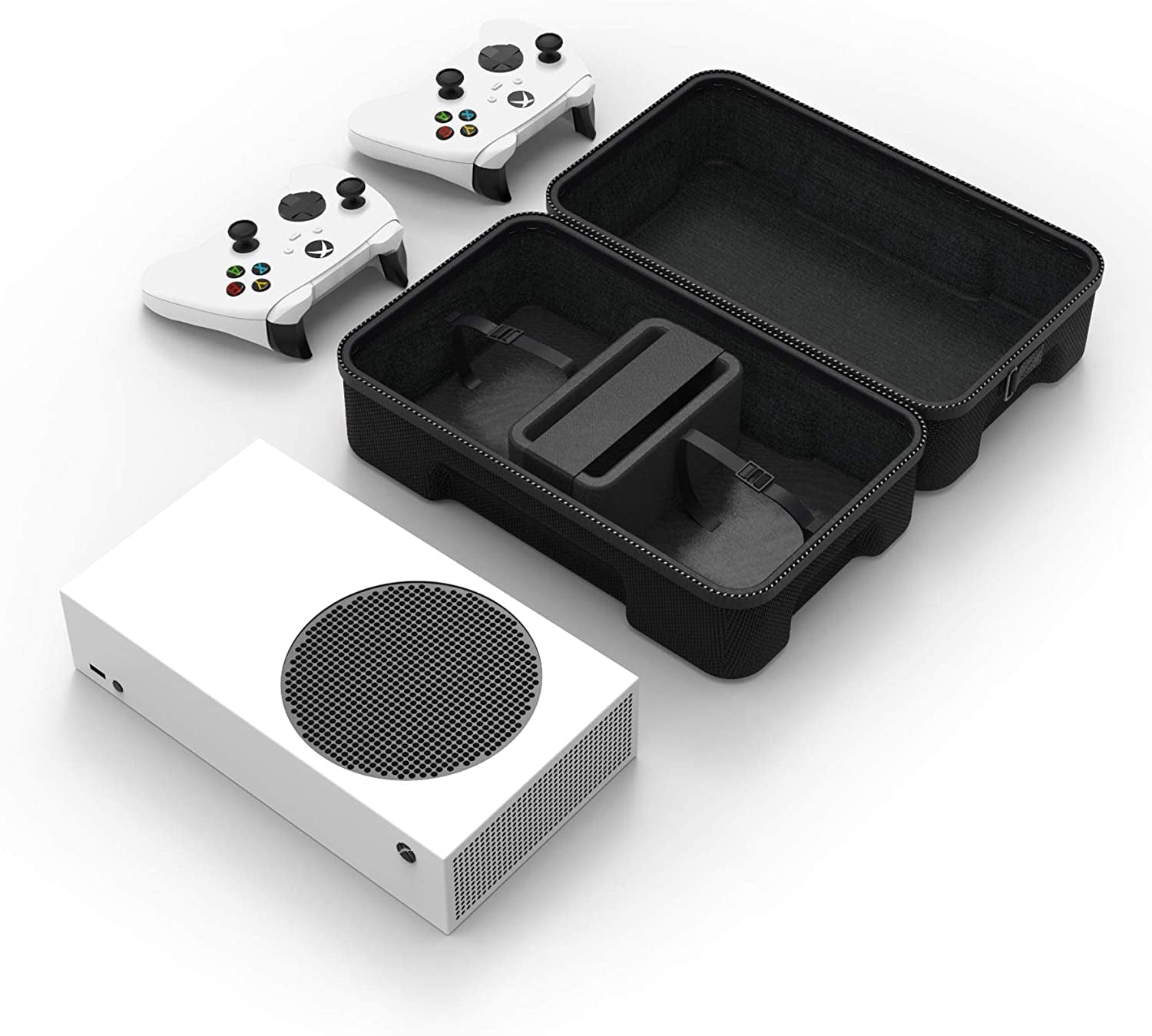  Protective Carrying Case for Xbox Series S Game Console, Organizational Travel Bag for Wireless Controllers and Accessories