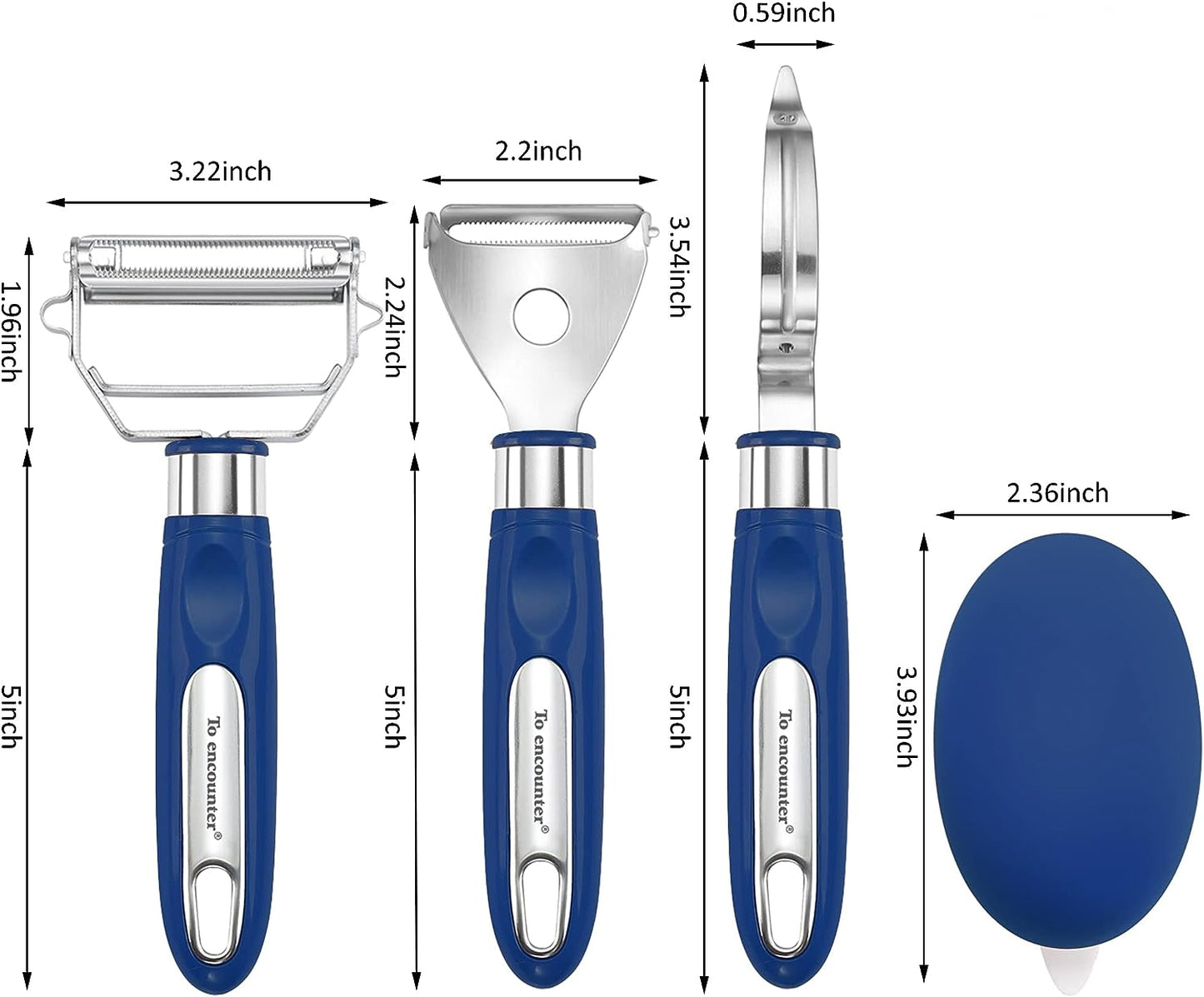 Kitchen Gadget Set of 4: Stainless Steel Vegetable Peelers with Ultra Sharp Blades, Ergonomic Handles, and Cleaning Brush for Added Convenience.