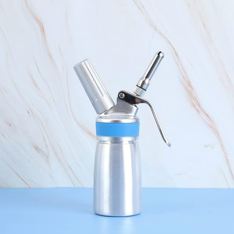 Professional Whipped Cream Dispenser: Leak-Free Whip Cream Maker Canister with 6 Various Stainless Culinary Decorating Nozzles, 0.5-Pint / 250 mL Capacity - N2O Chargers (Not Included)