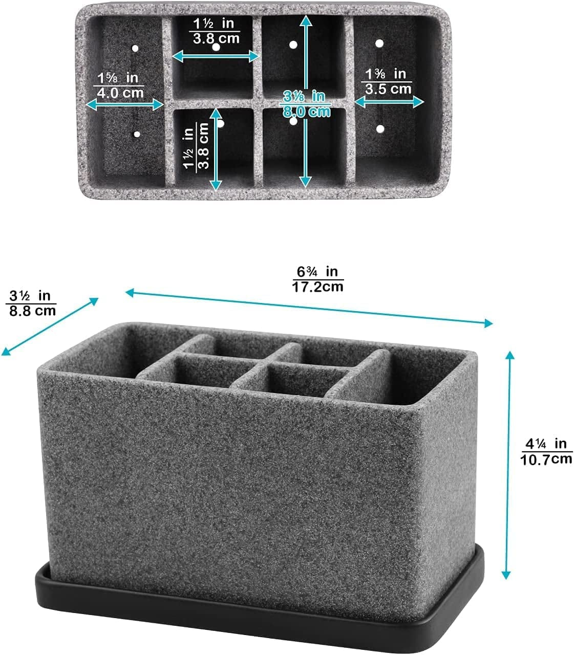 Toothbrush and Bathroom Essentials Organizer - Countertop Storage Caddy for Electric Toothbrushes, Toothpaste, Makeup Brushes, and More