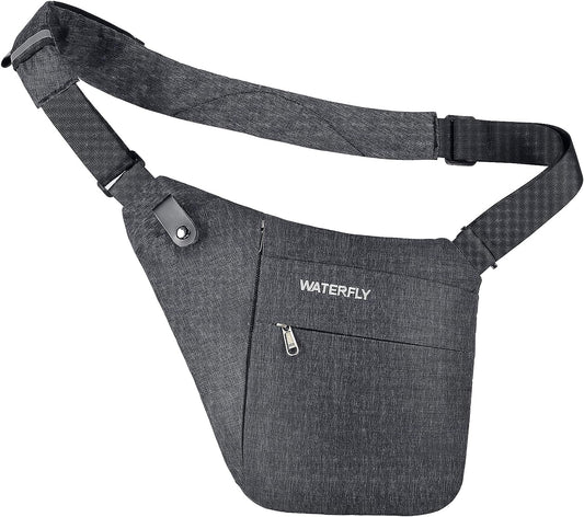 Crossbody Chest Bag: Lightweight, Water-Resistant Casual Daypack in Dark Gray, Ideal for Men for Outdoor Travel and Daily Use.