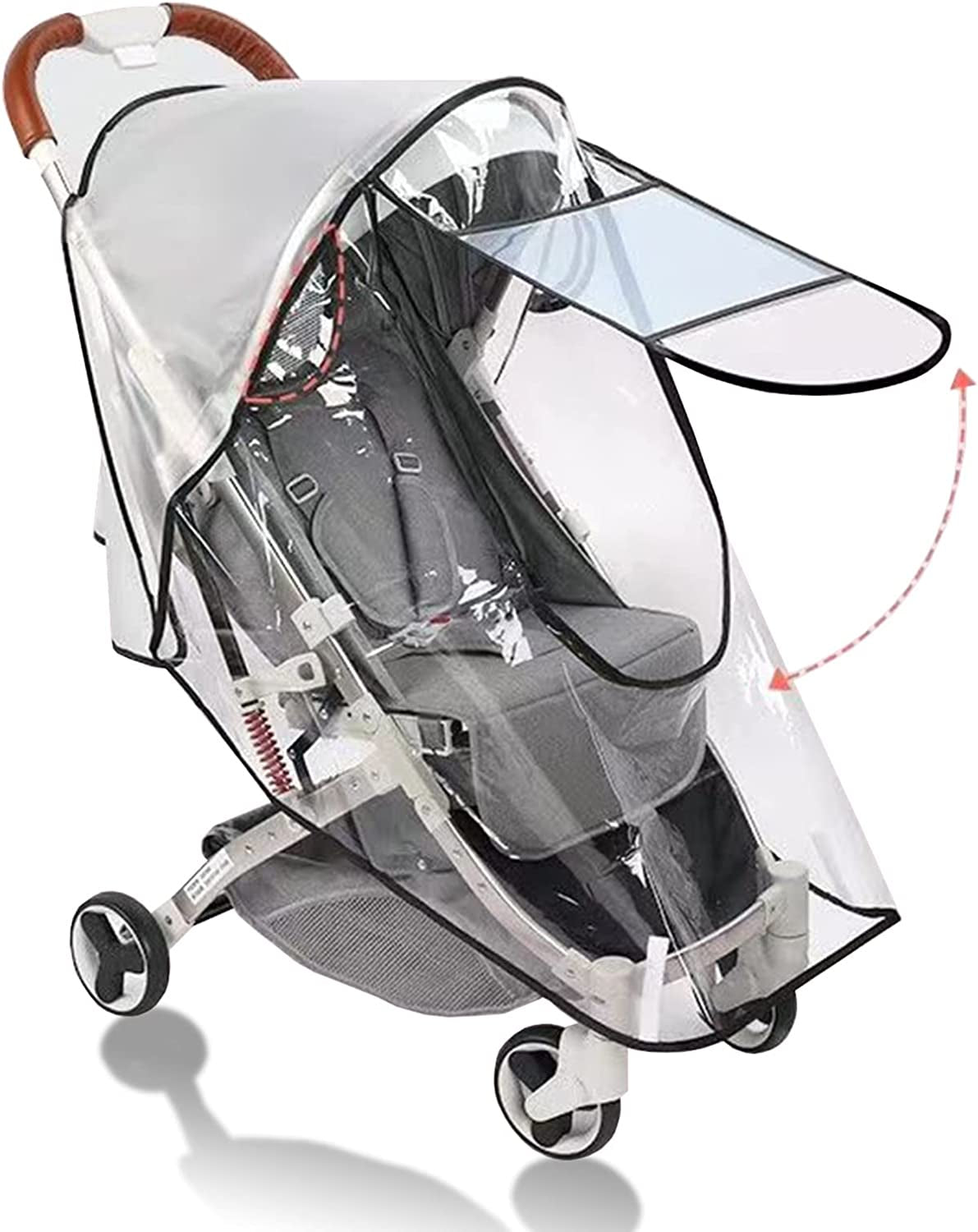 Universal Stroller Rain Cover- Cart Umbrella Rain Cove Accessory, for Babies Winter Windproof Waterproof Dustproof and Snowproof