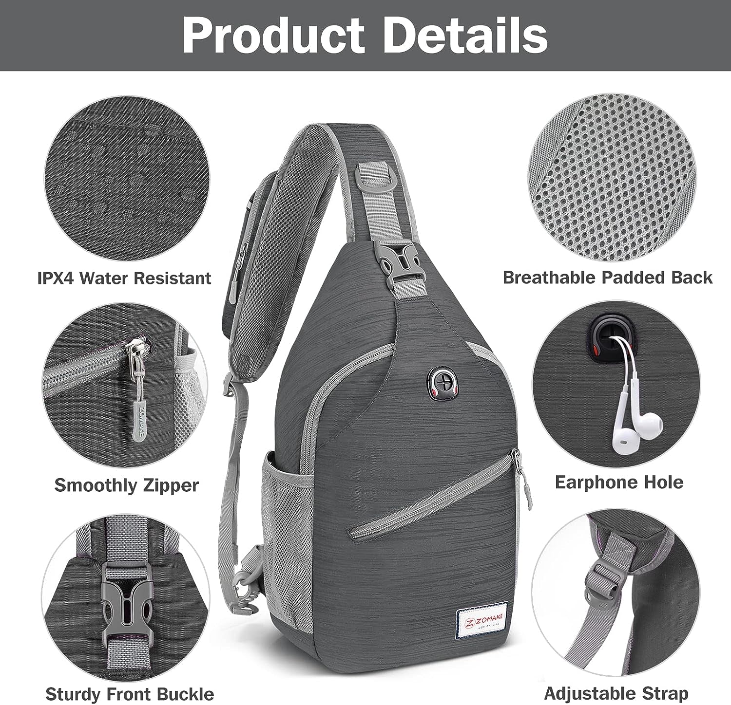 Crossbody Sling Backpack – A Shoulder Chest Bag designed for both Women and Men, perfect for Travel, Hiking, and Daypack use.