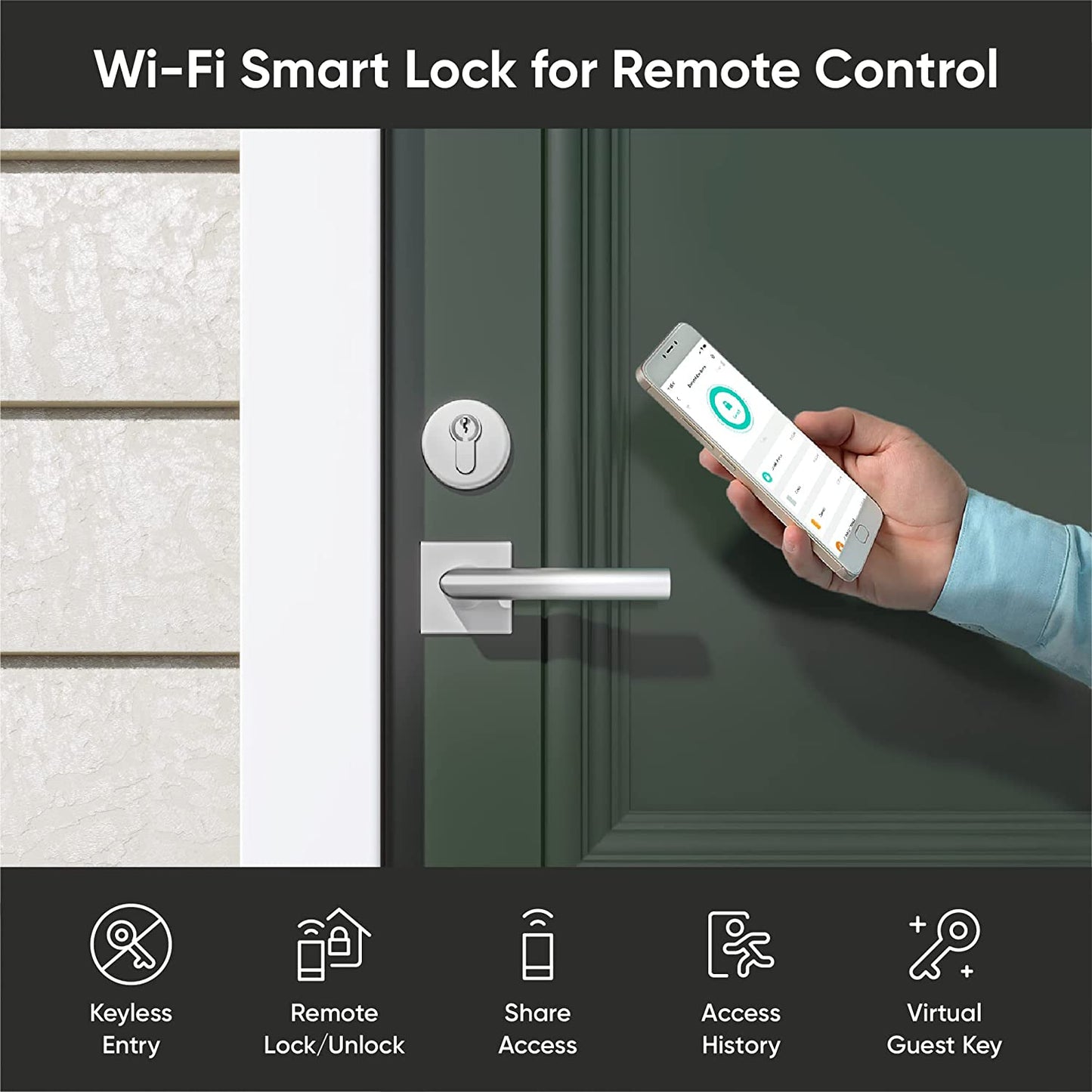 Wireless and Keyless Entry Smart Door Lock with Wifi and Bluetooth Connectivity - Works with Amazon Alexa and Google Assistant - Compatible with Most Deadbolts - Includes Wyze Gateway