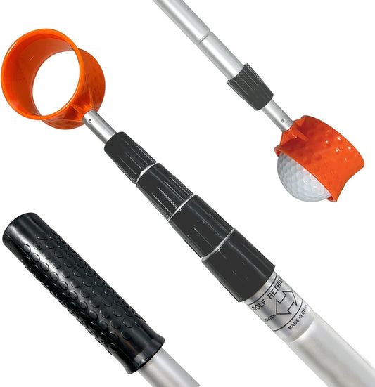 Telescopic Golf Ball Retriever - Portable Stainless/Aluminum Alloy Tool for Water, with Putter Attachment - Available in 7/9/12/15Ft Lengths