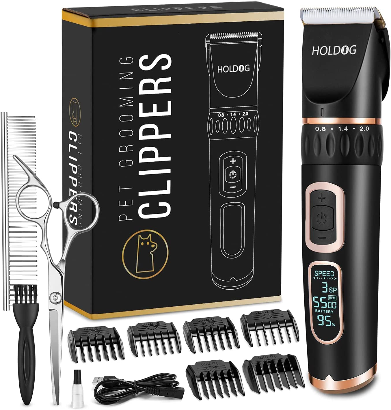  Dog Clippers: Powerful, Low-Noise, Rechargeable Grooming Tools for Small and Large Pets with Thick Coats