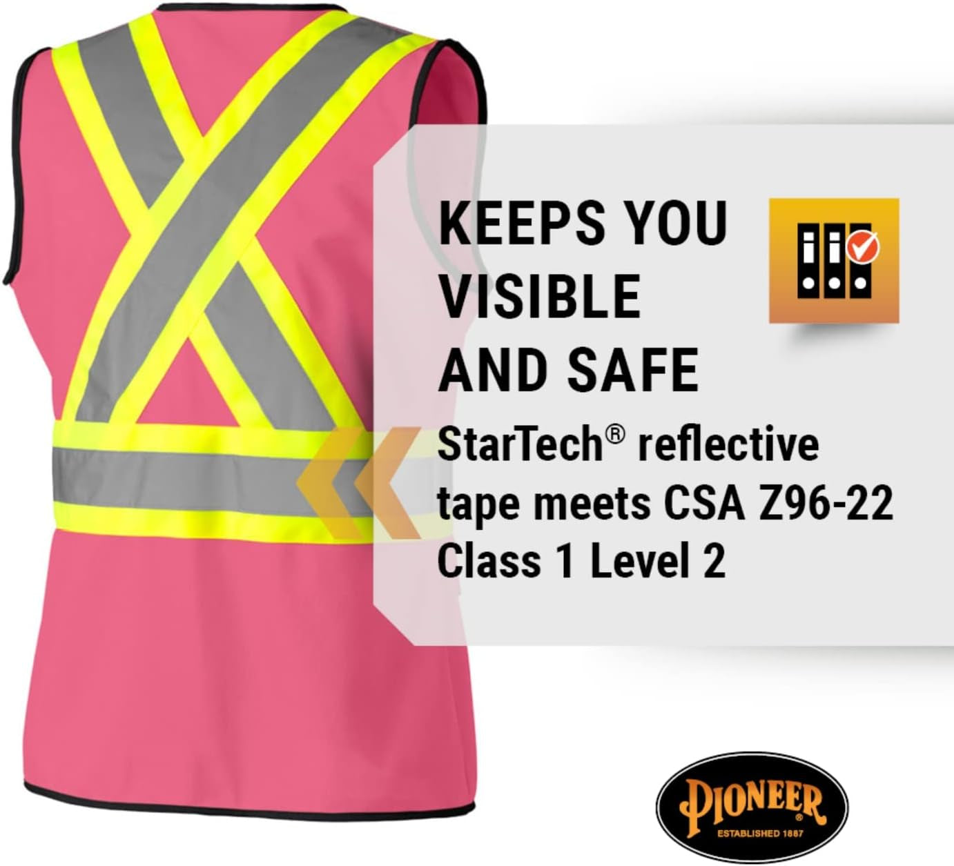 Women's High Visibility Safety Vest in Pink - Size Small