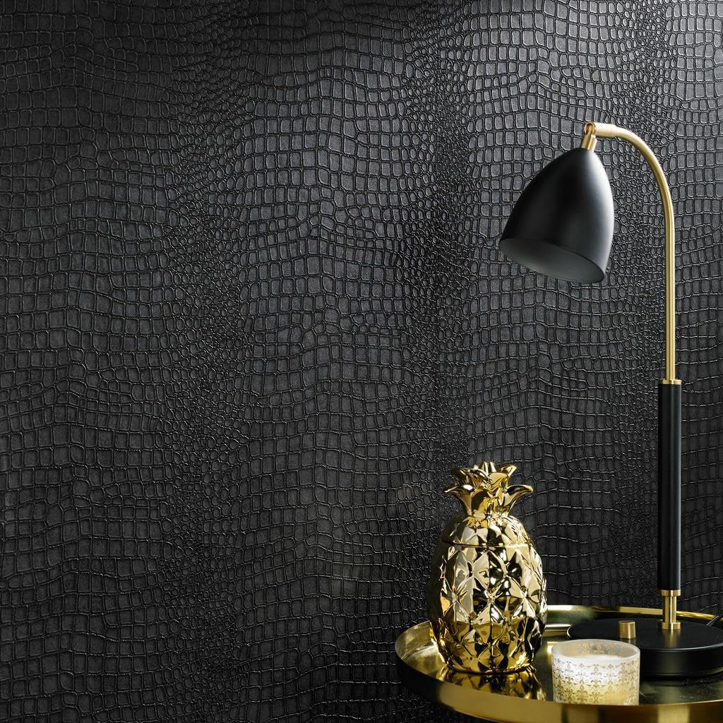 Crocodile Wallpaper, Black