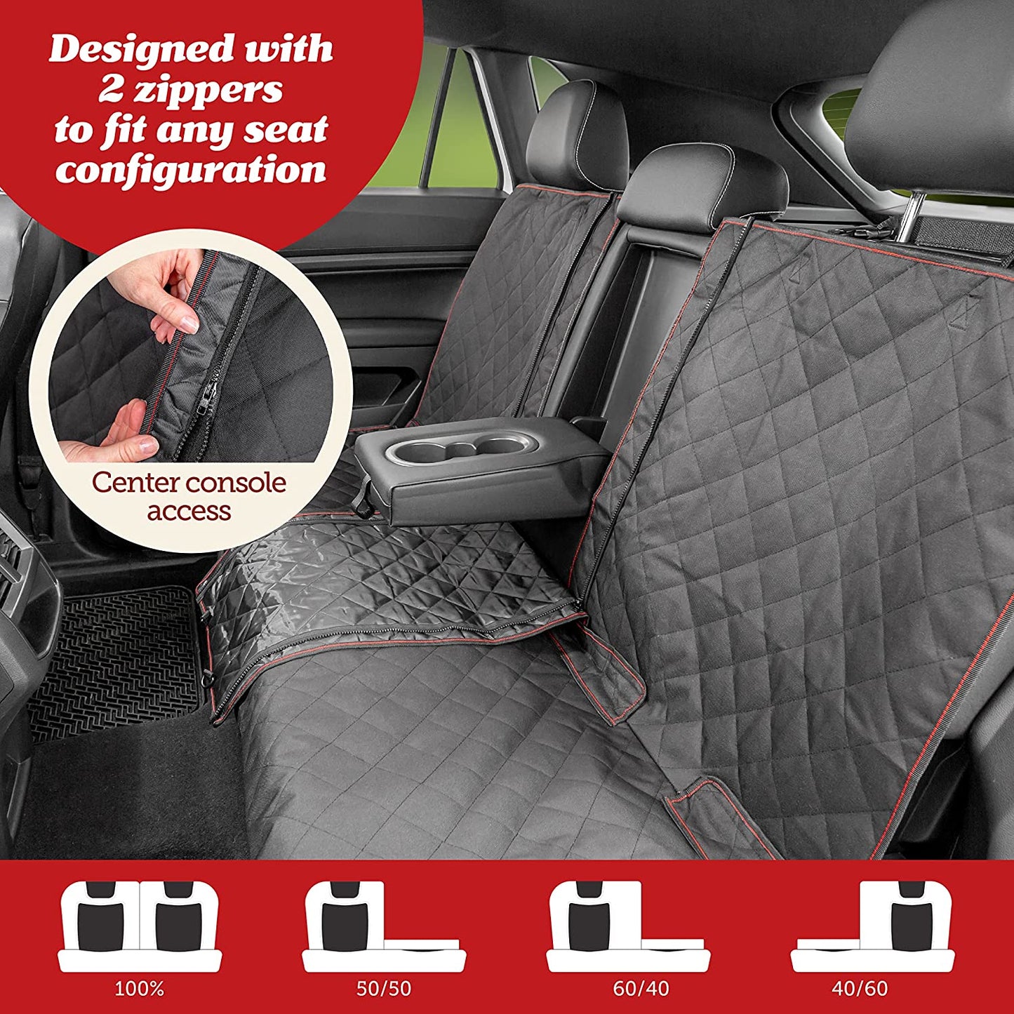 Gear Dog Car Seat Cover for Back Seat - Provides Protection from Scratches, Scuffs, Shedding, Mud, and more; 100% Waterproof and Non-Slip, Fits Securely in Place for Cars, Trucks, and SUVs; Available in Gray Color.