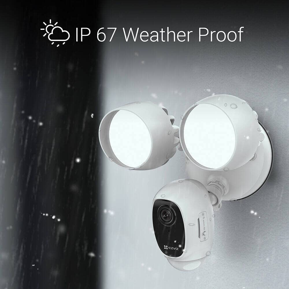 Wifi 1080P Floodlight Security Camera with Enhanced Motion Activation, PIR&H265, Siren Alarm, Starlight Color Night Vision, Two-Way Audio, Weatherproof 