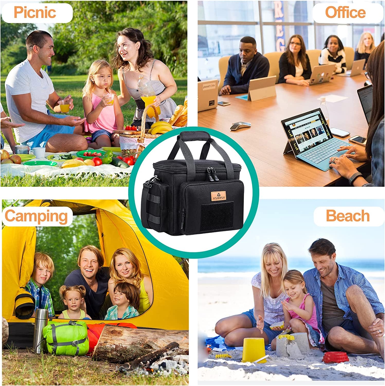 Heavy-Duty Insulated Lunch Bag with Shoulder Strap - 12L Capacity. Leakproof and Durable Tactical Lunch Box for Men. Ideal for Work, Shifts, Camping, Outdoor Adventures, and Day Trips.
